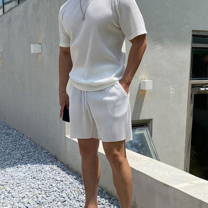 Men's Summer Quick Dry Breathable Gym Fitness Sports Running Ruffled Casual Shorts Workout Jogger Short Pants Loose Sweatpants