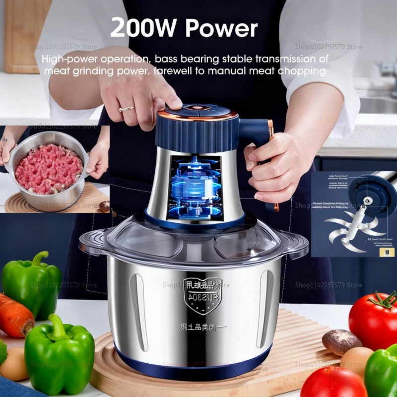 5L Multifunction Stainless Steel Body Kitchen Meat Grinder Electric Supplementary Food Processor 500W Electrical Food Crusher