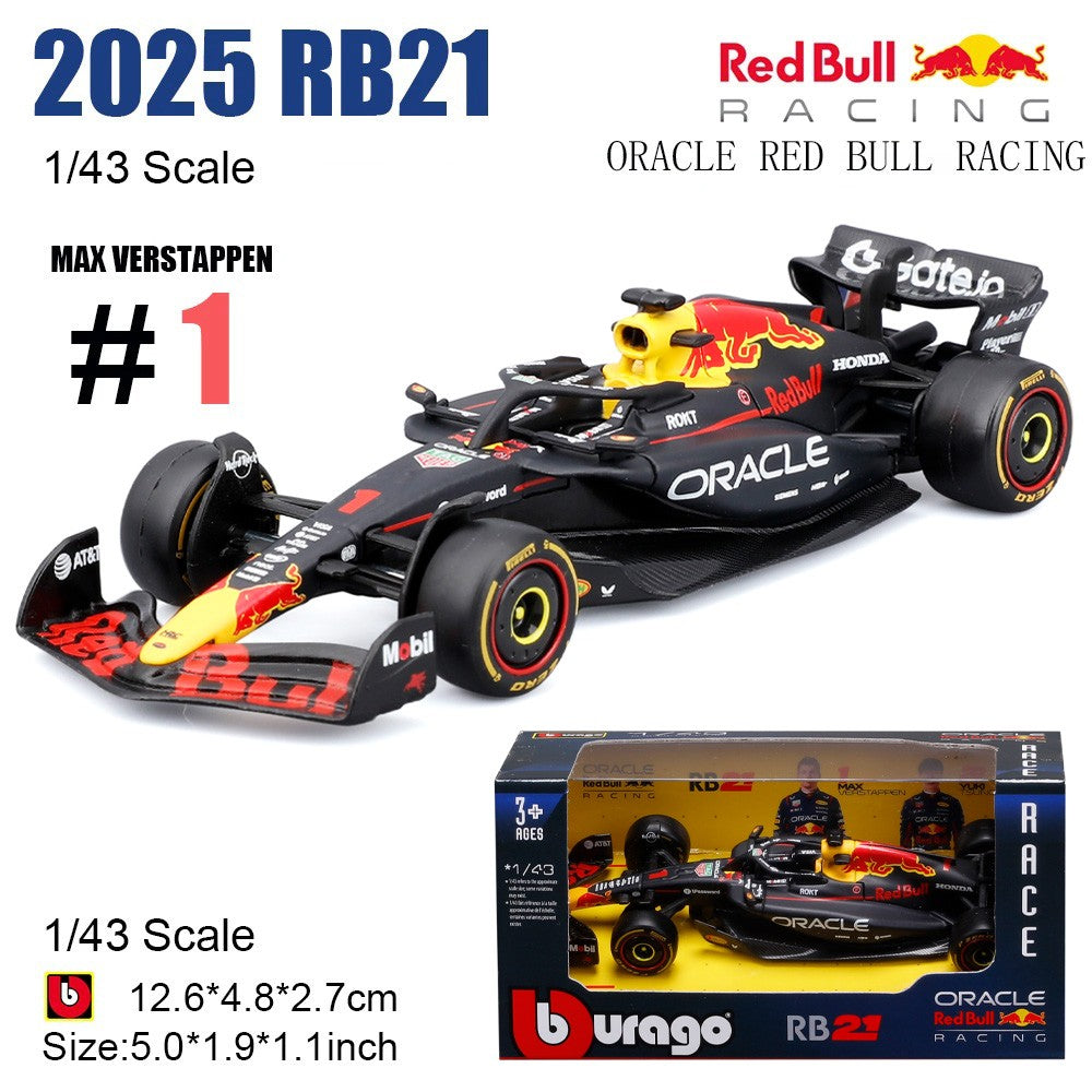 Novo em estoque Bburago 1:43 2025 F1 Japão Red Bull Rb21 Liga Modelos Miniatura Ferrari Sf25 #44 Rb21 Verstappen Mcl39 W16 ?Carro de Brinquedo