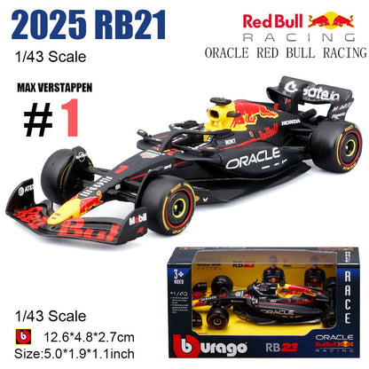 Novo em estoque Bburago 1:43 2025 F1 Japão Red Bull Rb21 Liga Modelos Miniatura Ferrari Sf25 #44 Rb21 Verstappen Mcl39 W16 ?Carro de Brinquedo