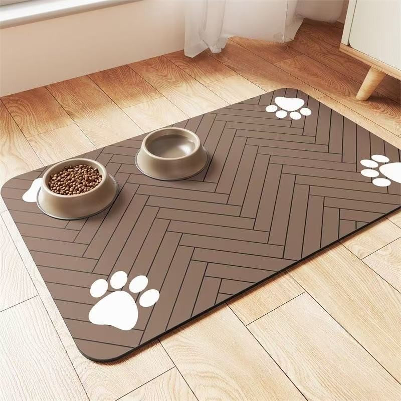 Tapete para Alimentação de Inverno - Jogo Americano Absorvente para Cães e Gatos com Parte Traseira Emborrachada Impermeável e Secagem Rápida
