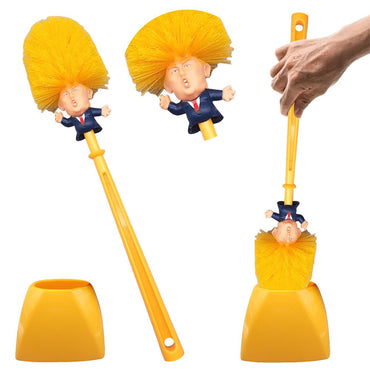 Funny Toilet Cleaning Brush Novelty Donald Bathroom Toilet Brush with Holder Toilet Bowl Brush Gift Household Accessories