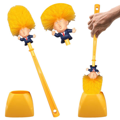 Funny Toilet Cleaning Brush Novelty Donald Bathroom Toilet Brush with Holder Toilet Bowl Brush Gift Household Accessories