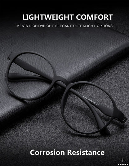 Óculos Ultraleves TR90 para Computador, Anti-Luz Azul, Proteção Ocular para Mulheres e Homens, Design Retrô Sem Parafusos, Óculos de Leitura Redondos