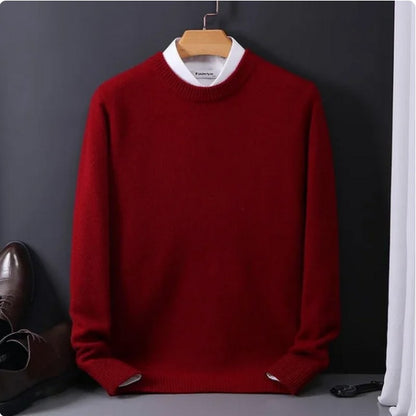 2024 Cashmere Sweater O-neck Pullovers Men's Loose Oversized M-3XL Knitted Bottom Shirt Autumn Winter New Korean Casual Men Top