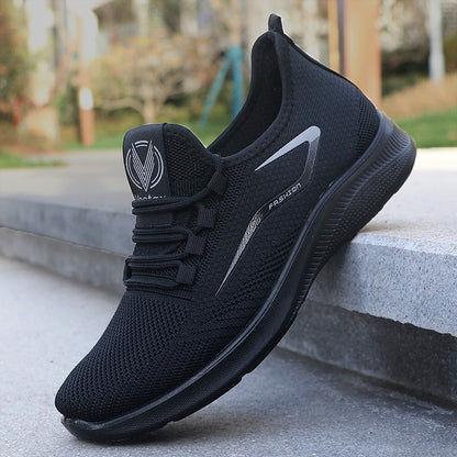 Sapatos Casuais Masculinos Sólidos com Cadarço, Sapatos Esportivos Leves para Homens, Sapatos Casuais Sólidos da Moda Adequados para Entusiastas de Caminhada de Lazer - Ideais para Leveza, Respirabilidade e Antiderrapantes, Adequados para Laze