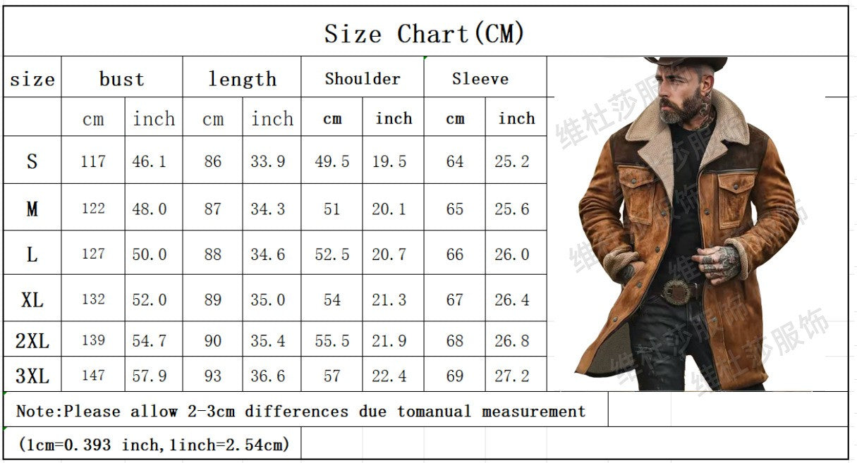 Autumn and Winter Mens Suede Color Matching Jacket Multi-pocket Zipper Coat for Men