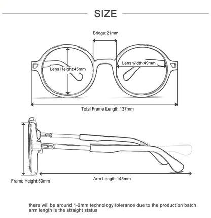 Óculos de Grau de Acetato Redondos Grandes da Moda para Mulheres Óculos Redondos de Tamanho Grande para Homens Design Alemão Flexível com Grau