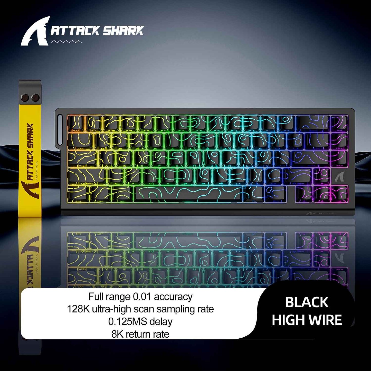 Teclado com Switch Magnético ATTACK SHARK X68HE Com Fio e FREEWOLF F68 Com Fio F68Pro Sem Fio para Jogos Profissionais 8K Hz 0,01mm Gatilho Rápido