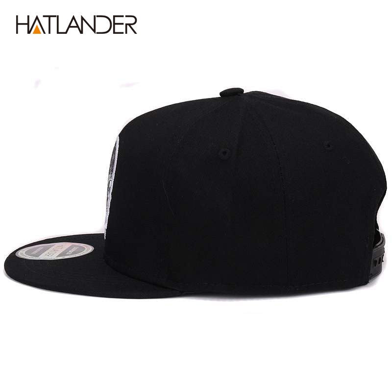 [HATLANDER]Bonés de beisebol Bordado Caveira, bonés de hip hop snapback aba reta, gorras com ossos, bonés esportivos snapback para homens, mulheres, unissex