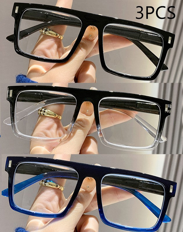 2/3PC New fashion large frame reading glasses trendy square frame rice nail middle-aged and elderly goggles reading glasses 2231