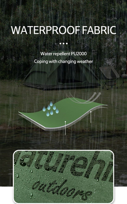 Naturehike Camping Automatic Tent One Touch Waterproof Roof Top Tents Double Door 3 Person Tent Outdoor Beach Fish Shelter Tent