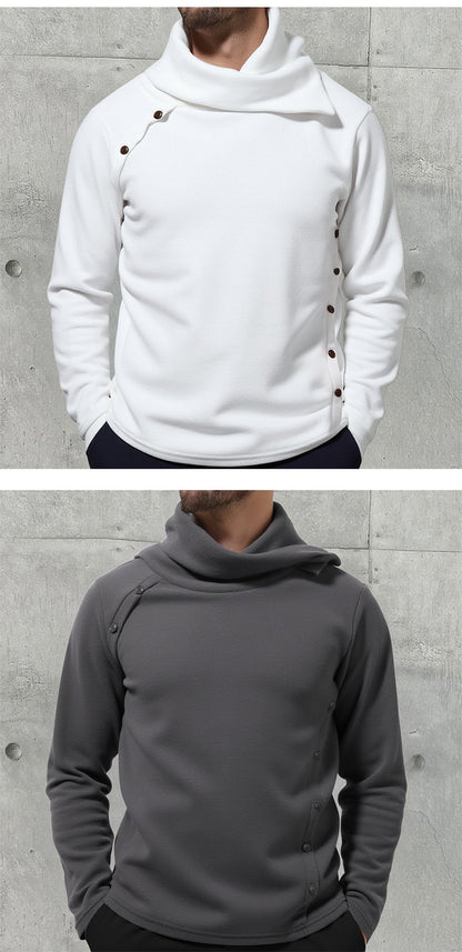 New Winter Men's White Turtleneck Sweater, British-style Black Pullover, Asian Sizes M-4XL. Gray Sweaters