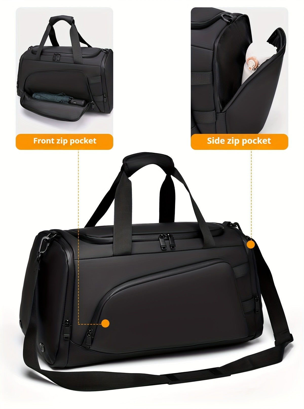 Large capacity multifunctional luggage bag with multiple compartments and shoe pockets,  casual sports and fitness bag