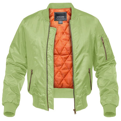 MAGCOMSEN Men's Aviator Jackets Thick Warm Orange Lining Bomber Jackets Fall Winter Casual Windproof Coats