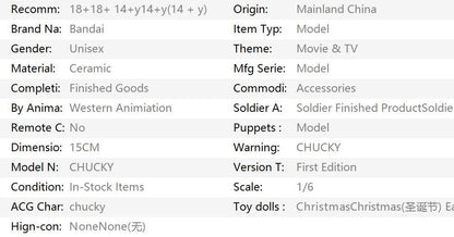 Real Genuine Limit Cheap Sale NECA GOOD GUYS CHUCKY Halloween Day Horror Doll PVC Figure Collectible Model Toy 15cm