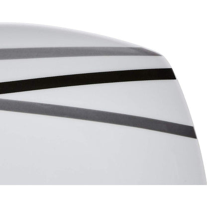 Amazon Basics 18 Piece Kitchen Dinnerware Set - Square Plates, Bowls, Service for 6 - Modern Beams