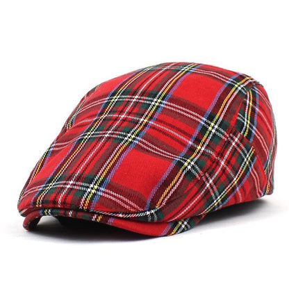 Beret British Plaid Peaked Cap Newsboy Cap Colorful Style Women Men's Forward Hat