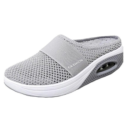 Slip-On Women'S Walking Sandals,Breathable Mesh Casual Shoes Breathable With Arch Support Knit Shoes Thickened Soft Sole