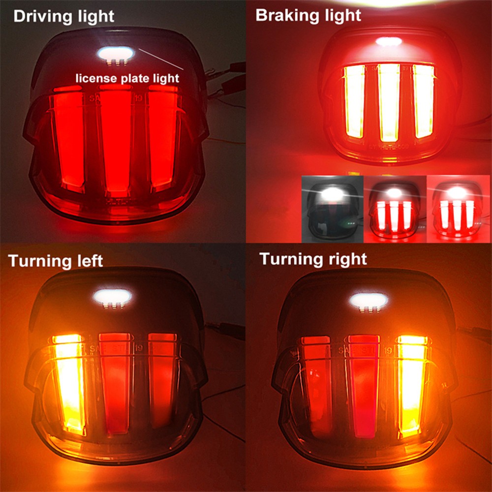 Luz de freio traseira LED para motocicleta DOT, pisca-pisca para Harley Sportster Dyna Fatboy Softail Touring Road Glide Road King