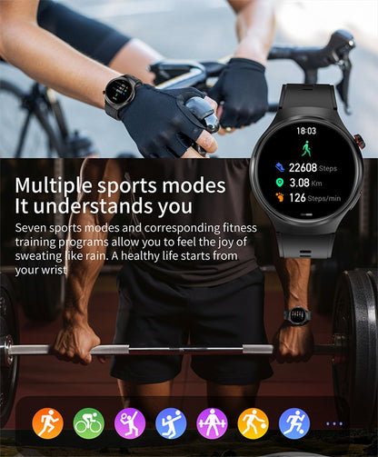 Smartwatch Masculino GT4 Pro 2026: Monitor de Saúde, à Prova D'água, Chamada BT, Tela AMOLED 360*360, Rastreamento GPS, Bússola, Novo Modelo Militar