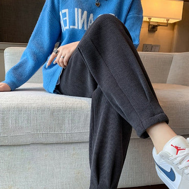 Spring Autumn New Style High Waisted Versatile Fashion Loose Sweatpants Women's Thin Leg-tie Harem Carrot Slimming Casual Pants