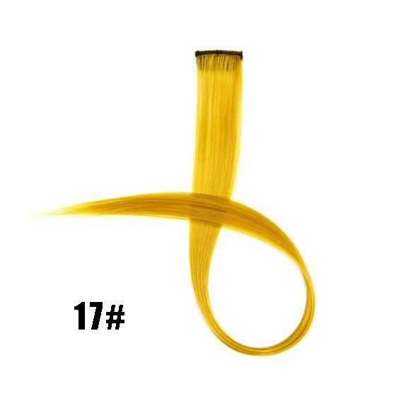 Mega Hair Tic Tac Sintético 55 cm Longo Colorido Liso Peças de Cabelo Sintéticas para Uso Diário Festas