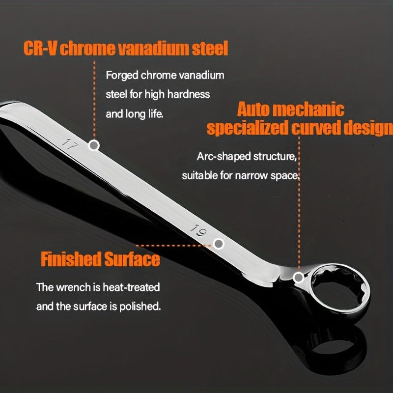 1pc Chrome Vanadium Steel Dual Head Dual-purpose Plum Wrench Auto Repair Wrench Tool Eye Wrench Repair Hardware Tool Plum Wrench