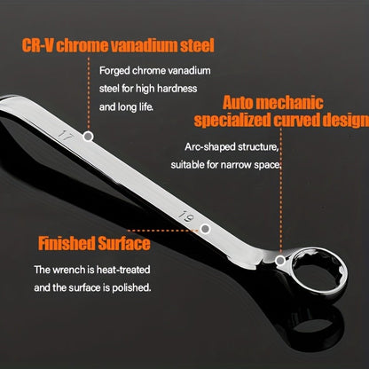 1pc Chrome Vanadium Steel Dual Head Dual-purpose Plum Wrench Auto Repair Wrench Tool Eye Wrench Repair Hardware Tool Plum Wrench