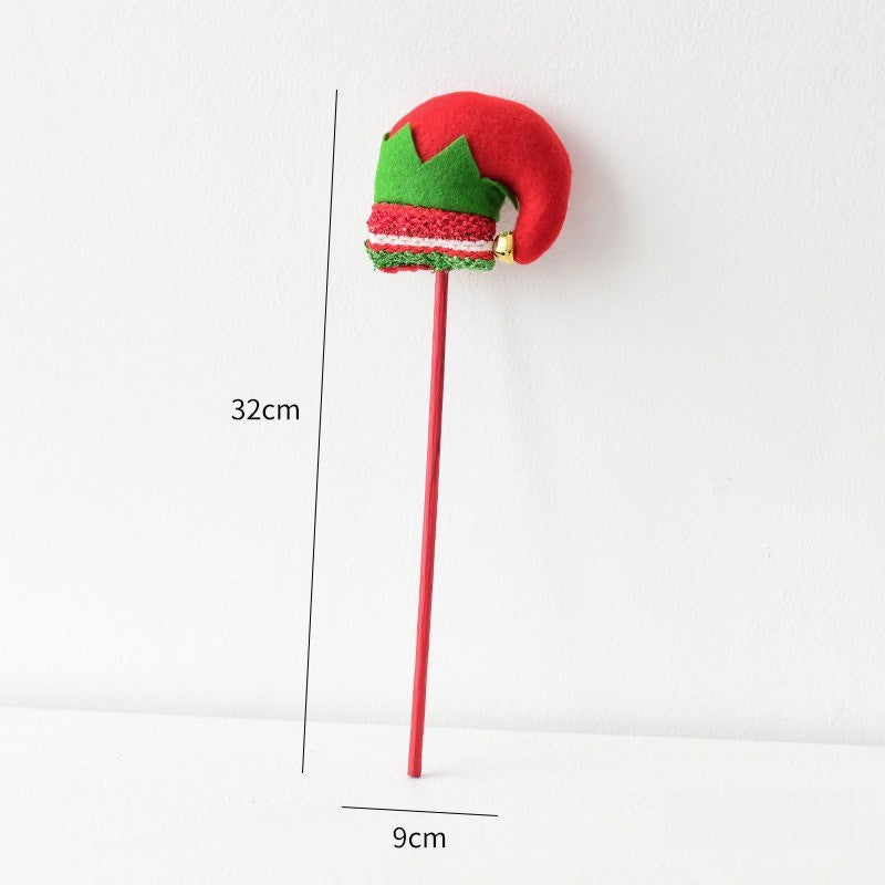 1PC Elf Hat Cuttle Decorated Striped Pants Cuttle Christmas Tree Christmas Elf Stick Christmas Gift Holiday Atmosphere Dress Up