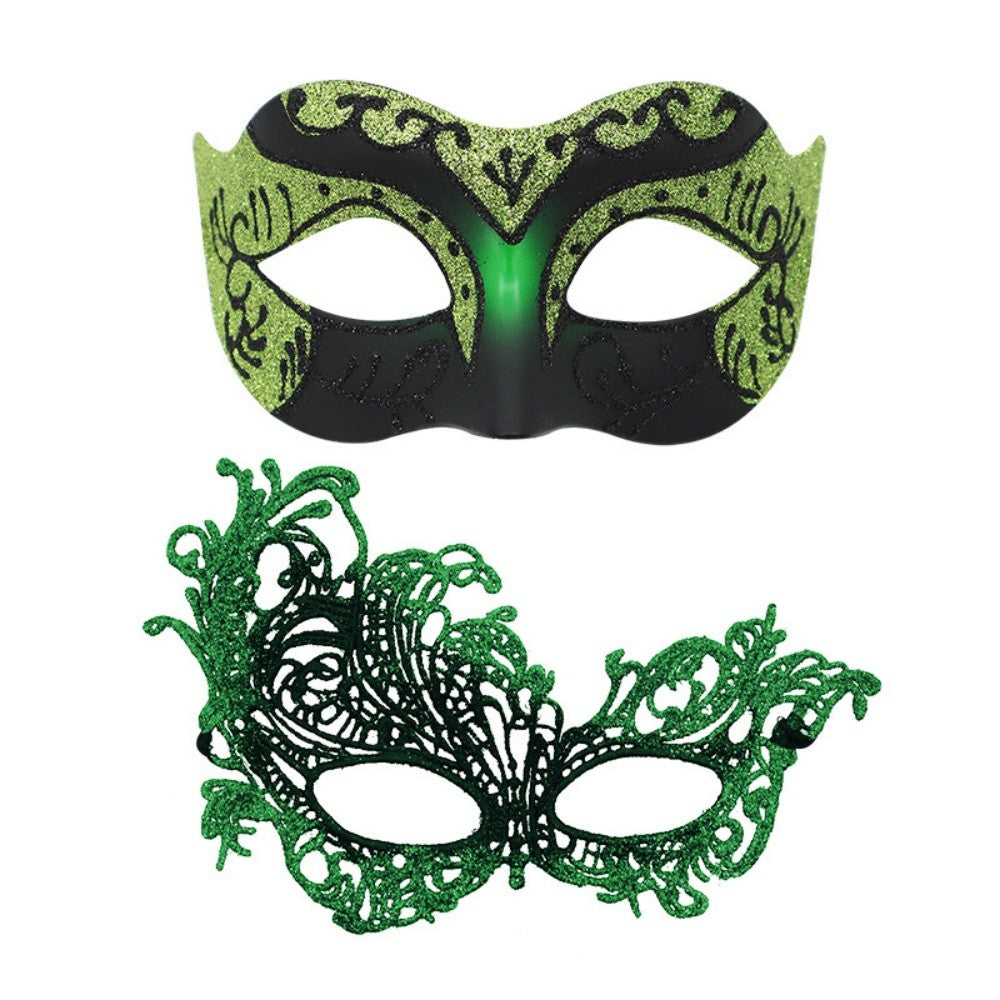 2PCS/set Couple Masks Lace Women Mask Men Painted Half Face Mask Eye Mask Set Party Masquerade Wedding Decoration Costume Prom