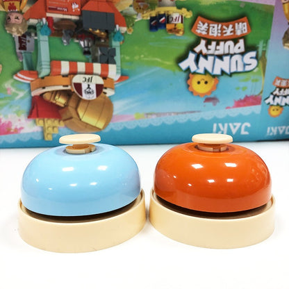 Brinquedo Musical Sino de Metal Bebê com Estímulo Auditivo Colorido, Campainha de Mesa, Campainha de Chamada para Jogos, Chamada de Animais de Estimação, Auxílio para Crianças