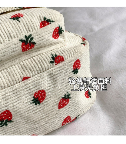 Cute Strawberry Shoulder Bag Casual Zipper Trendy Crossbody Bag Tote Handbag for Women Girls Travel Work Messenger Bag Handbags