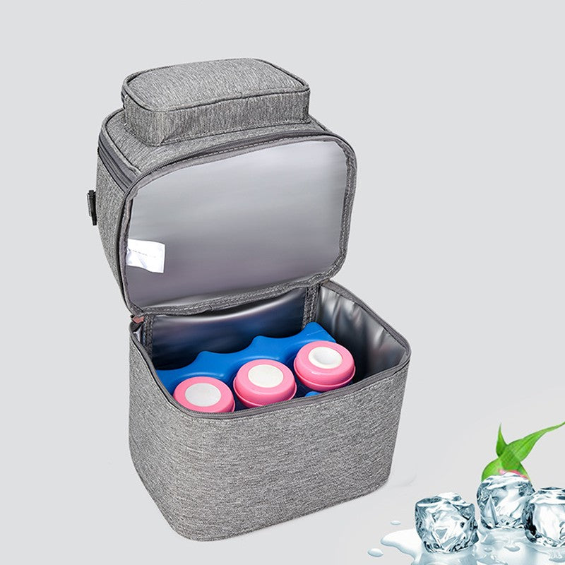 Mommy Bag Milk Storage Breast Pump Maternity Cooler Double Layer Insulation  Fresh Keeping Baby Food Backpack Feeding Bottle