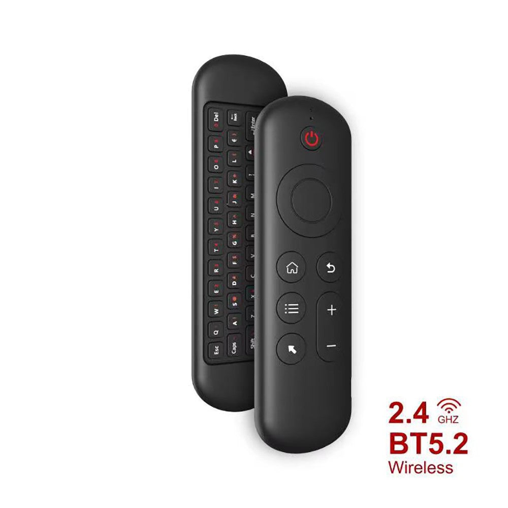 Mouse de Voz Aéreo Sem Fio 2 em 1 Teclado Mini Bluetooth 2.4G Recarregável Controle Remoto com Aprendizado IR para Smart TV Android TV Box