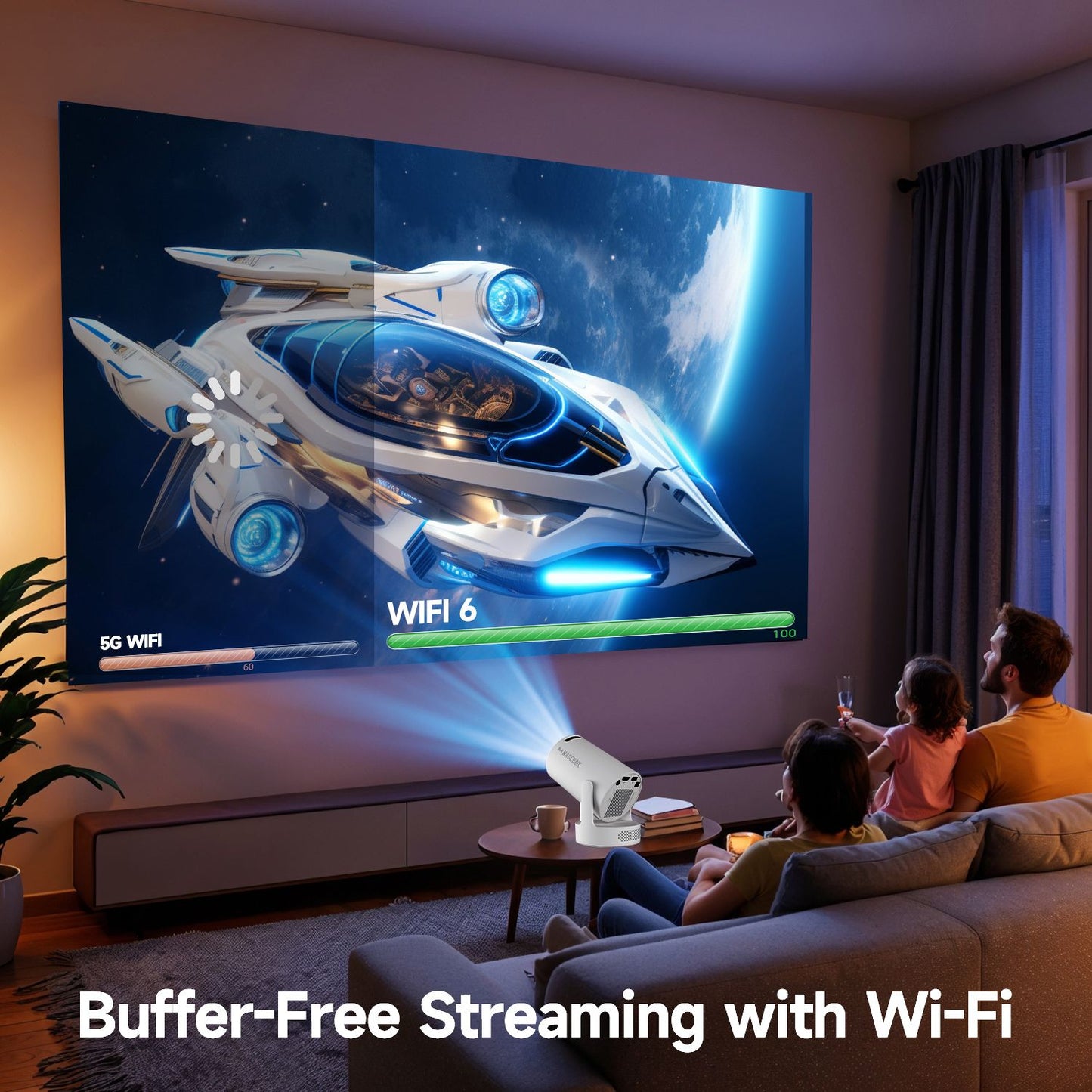 Magcubic 8K Android 14 Portable Projector 8000 Lumens WiFi 6 BT5.4 Outdoor Theater 5W HiFi Speaker 720P HD Supported HY300 Pro+