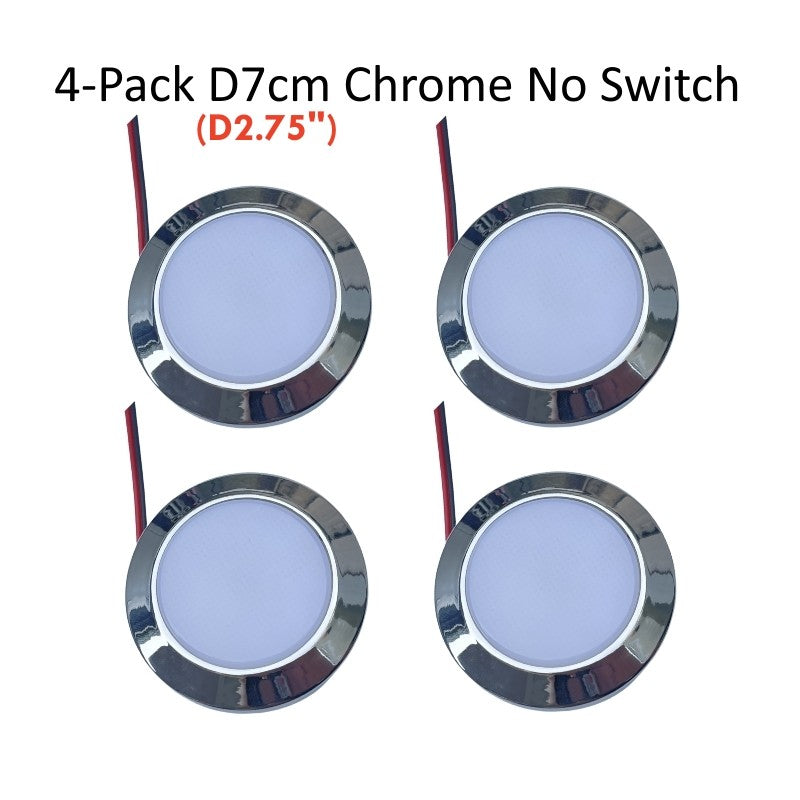 Tokili 12V/24V Dual Volt Ultra-Thin LED Puck Lights, Interior RV Marine Overhead Light, for Camper Cabin, Boat & Trailer Ceiling