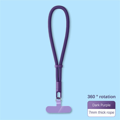 Cordão anti-queda para celular universal ajustável, pulseira curta com design de travamento automático, alça de poliéster durável para celular