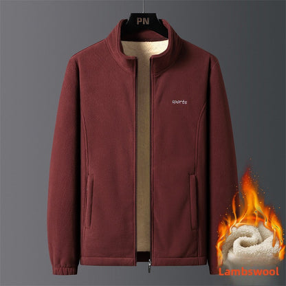 Jaqueta Masculina de Algodão Gola Alta, Espessa, Lã de Cordeiro, Confortável, Quente, Respirável, Corta-Vento, para Pesca de Lazer no Inverno