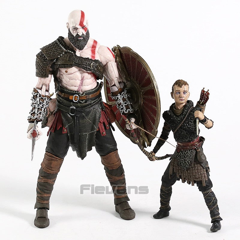 NECA God of War 2018 Kratos & Atreus Ultimate PVC Action Figure Modelo Colecionável Brinquedo 2-pack