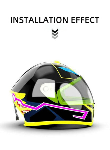 Luzes de Advertência LED para Capacete de Moto, Capacete para Pilotagem Noturna, Tira de Luz Fria EL à Prova d'Água, Adesivo, 4 Acessórios de Pisca-pisca