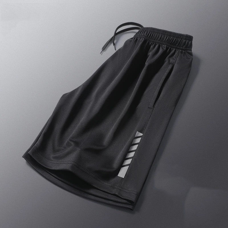 New Black Running Shorts Men Striped Printing Loose Basketball Sport Gym Breathable Shorts Fitness Training Workout Bottom Male