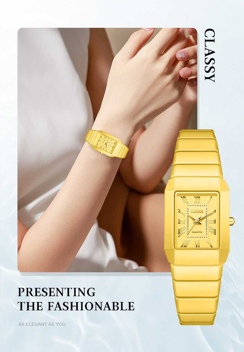 LIGE Classic Elegant Woman Watch Fashion Luxury Ceramic Strap Waterproof Casual Simple Dress Quartz Women's Watches Wristwatches