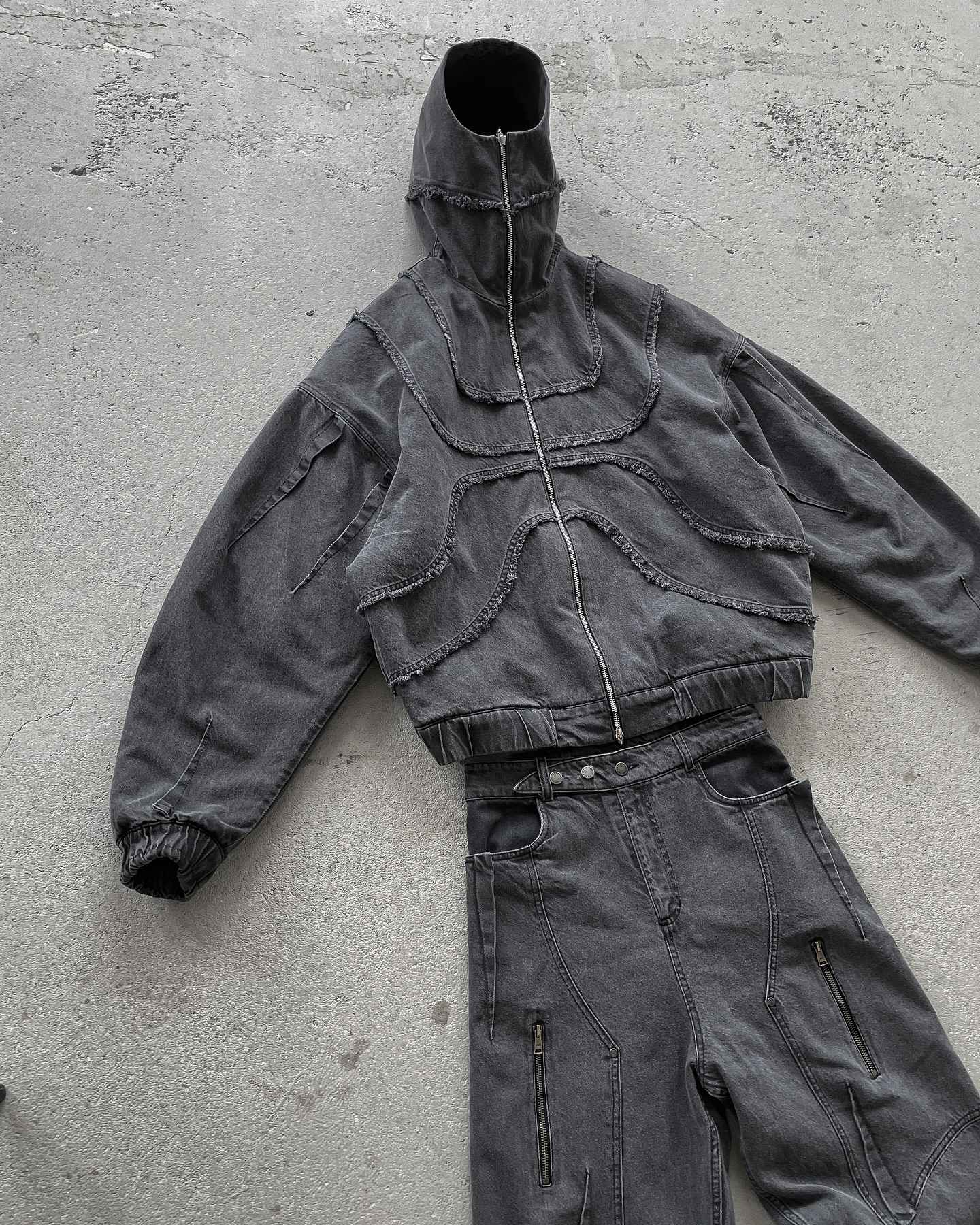 Y2K Denim Jacket American Splicing Style Gothic Vintage Trend Unisex Streetwear Punk High Street Oversized Leisure Zip Up Hoodie
