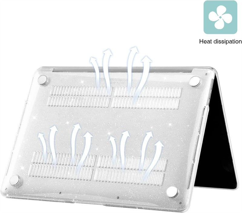 Glitter Hard Laptop Case for Macbook Air 13.6 M4 15 M3 Sparkly Clear Cover for Mac Book Pro 13 M1 M2 14 M4 16 Sleeve Accessories