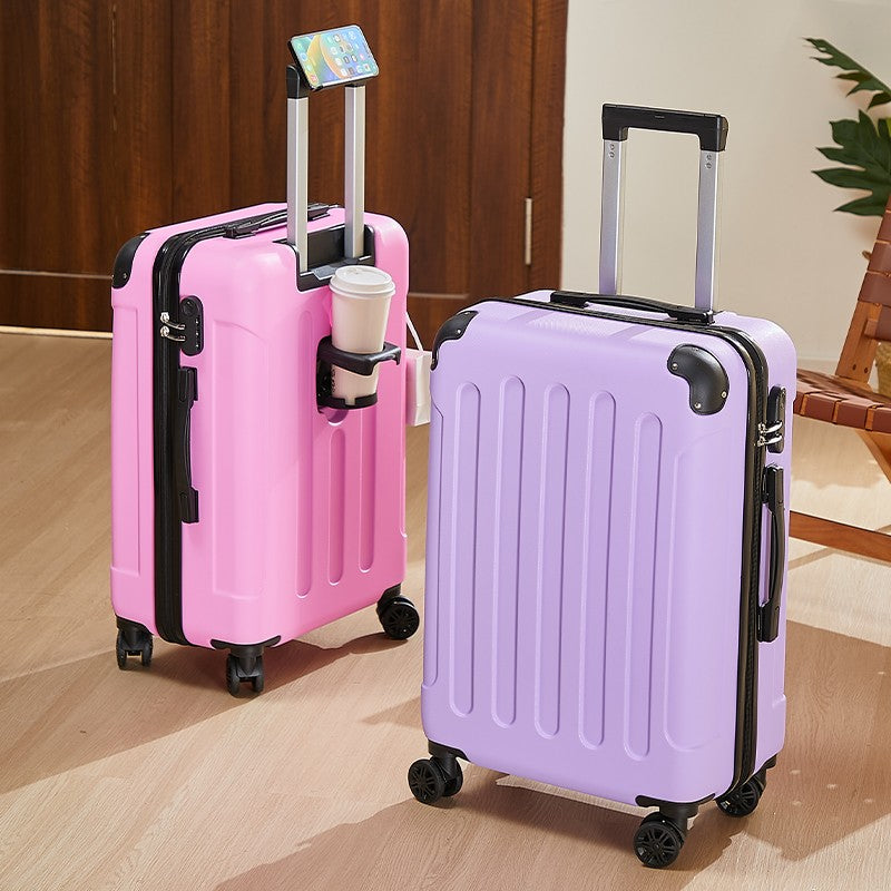 Mala de Viagem com Rodas de 20-28 Polegadas com Suporte para Copo e Celular – Companheira Essencial de Viagem para Segurança