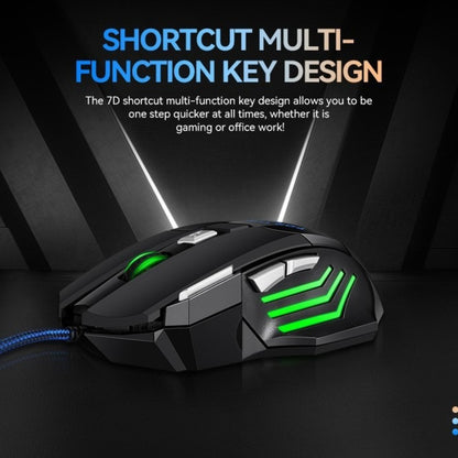 Mouse Gamer USB com Fio G6 7 Botões 5500DPI Ajustável Óptico Ergonômico E-sports para Laptop PC Xiaomi HUAWEI Samsung Pad