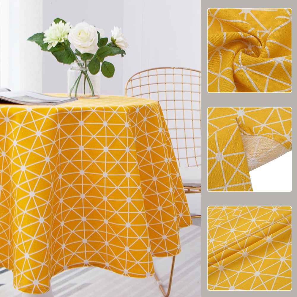 Nordic Round Tablecloth Cotton Linen Washable Hotel Banquet Table Cloth for Wedding Party Christmas Table Cover Home Dec