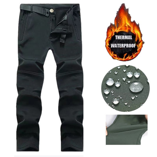 Men's Winter Military Fleece Tactical Sharkskin Cargo Pants Camping Hiking Climbing Trekking Waterproof Outdoor Trousers 5XL