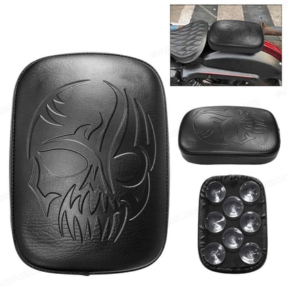 Almofada de Assento Traseiro Preta de Passageiro com 8 Ventosas para Harley Dyna Sportster Softail Touring XL 883 1200